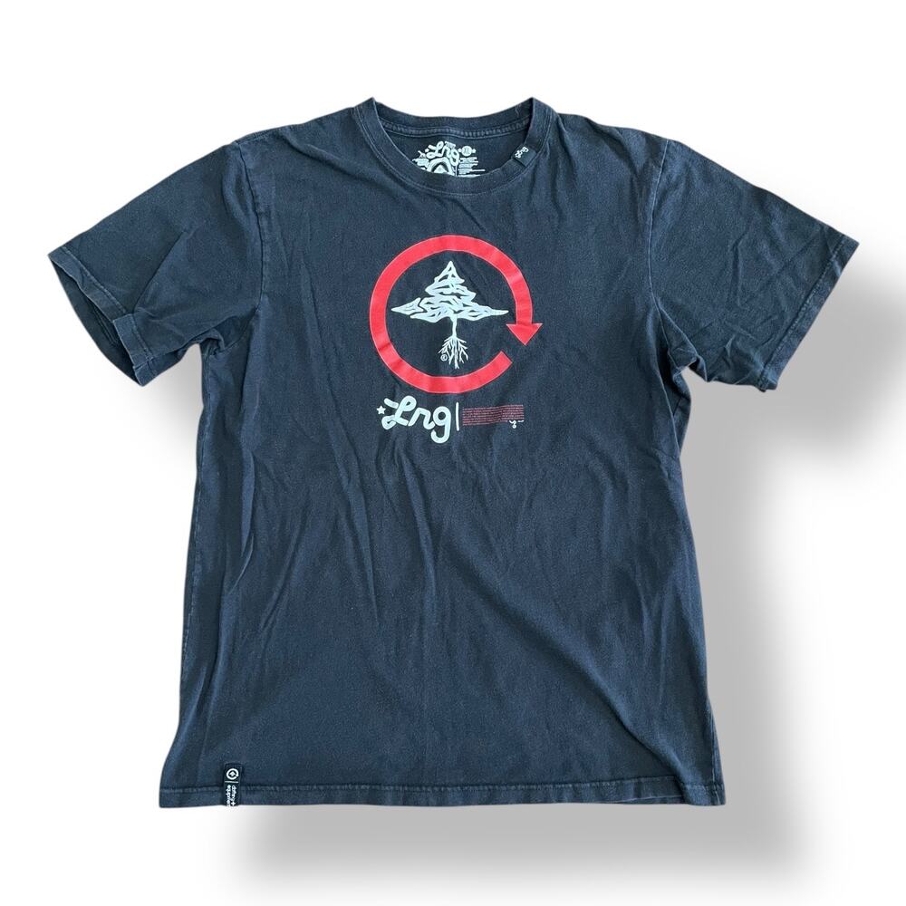 LRG Premium Fit Black Graphic Tee XL Tree‎ Logo Streetwear Skate